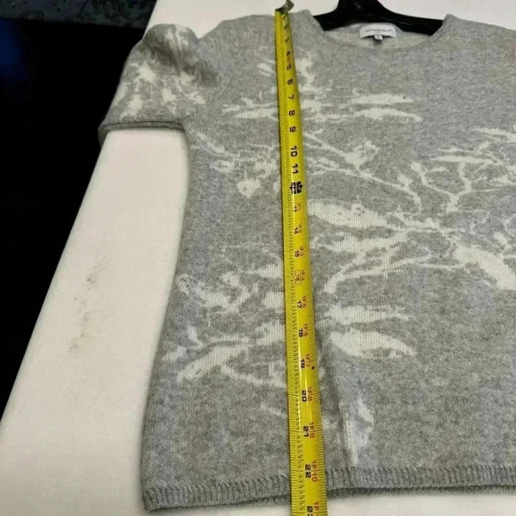 Bianco&blu Italian Marino wool & cashmere blend sweater gray & ivory size small - Picture 7 of 7